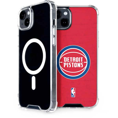 NBA Detroit Pistons Distressed iPhone 15 MagSafe Case
